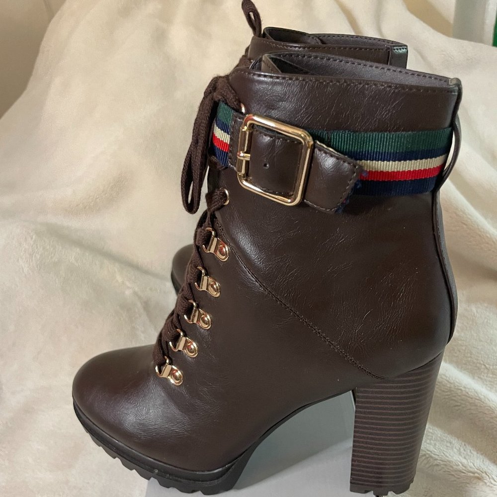 Brown Lace Up Ankle Boots